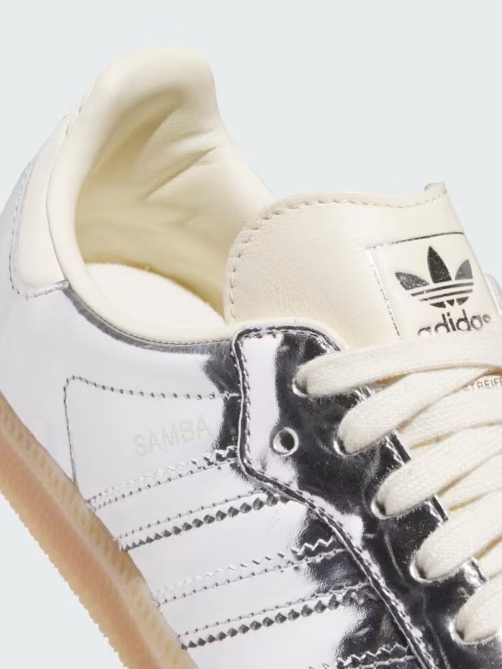 adidas Samba OG Metallic Silver Low-Top Sneakers W9 BNWT Athleisure shoes - Picture 7 of 9